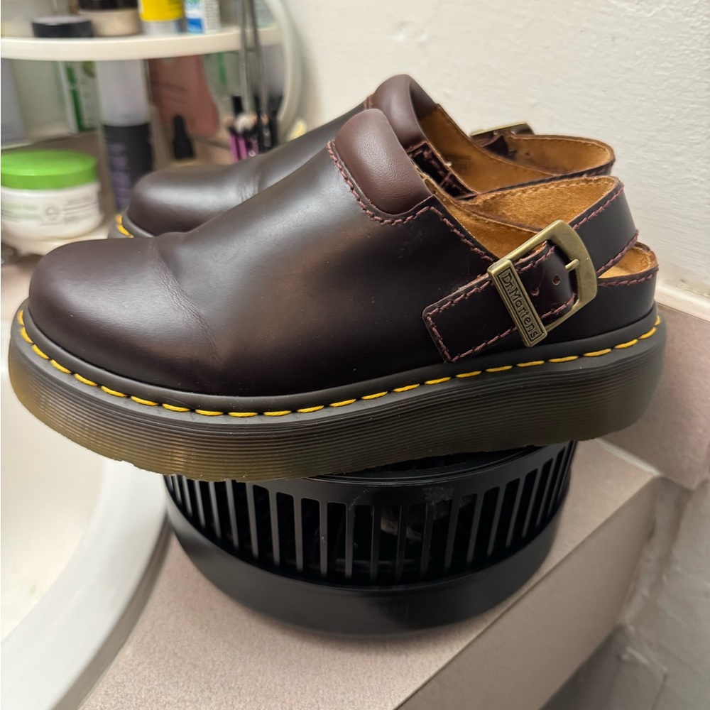 Dr Martens Brown Leather Mules
